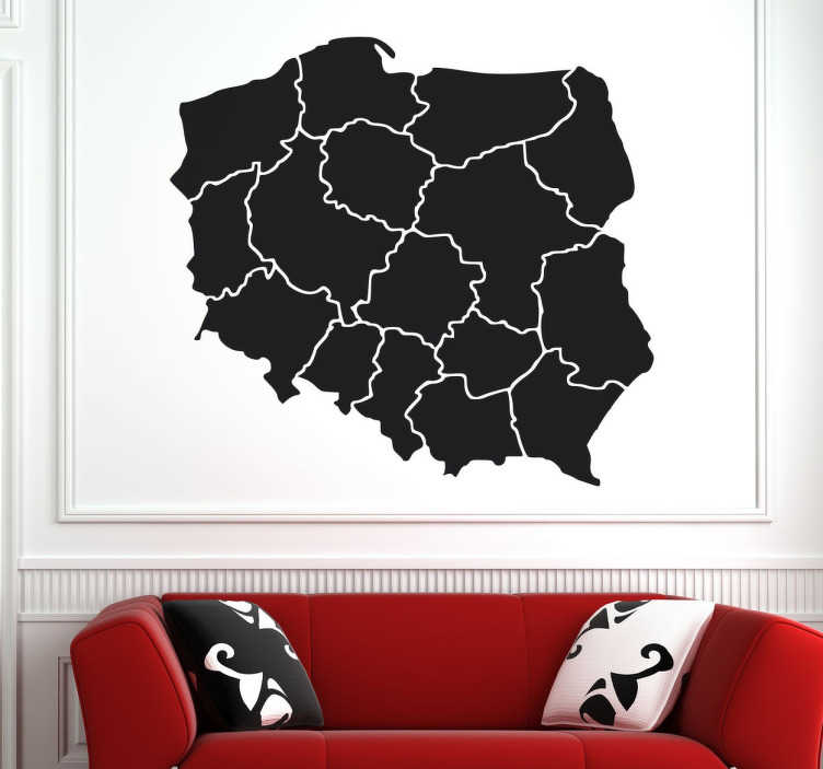 Naklejka na ścianę do salonu Województwa - TenStickers