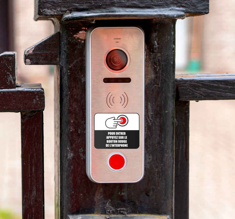 Sticker interphone Appuyez sur le bouton rouge - TenStickers