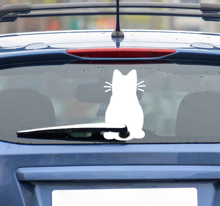 Autocollant voiture chat essuie-glace - TenStickers