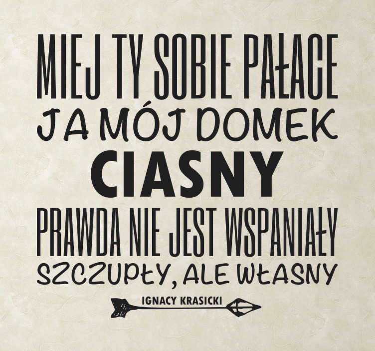 Naklejka z napisem Własny Domek Krasicki - TenStickers