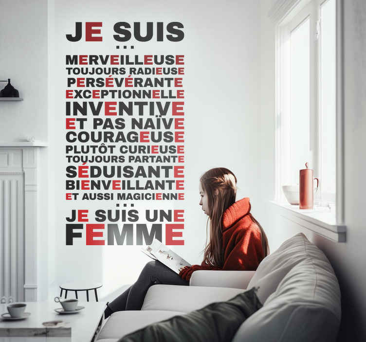 Sticker motivation je suis une femme - TenStickers