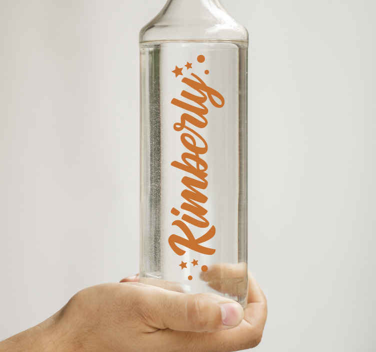 Personalised name water bottle custom sticker - TenStickers