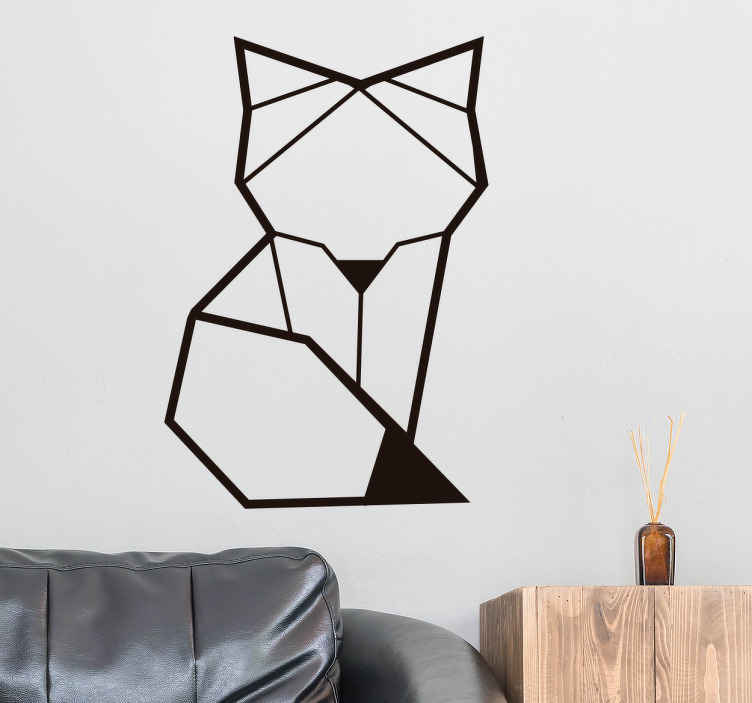 Simple origami fox geometric wall sticker - TenStickers