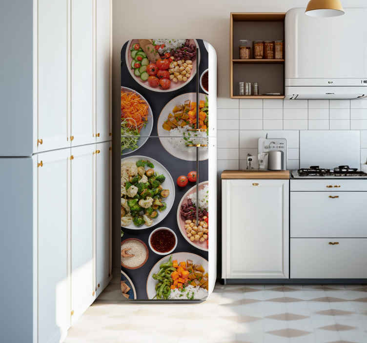 Kühlschrank Aufkleber schüsseln mit Essen - TenStickers