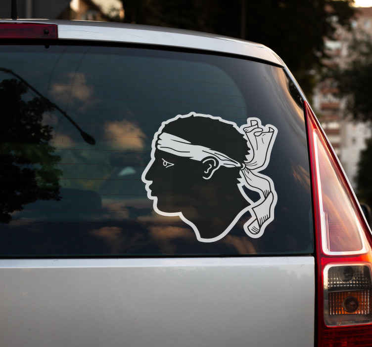 Sticker voiture iconographie visage Corse - TenStickers