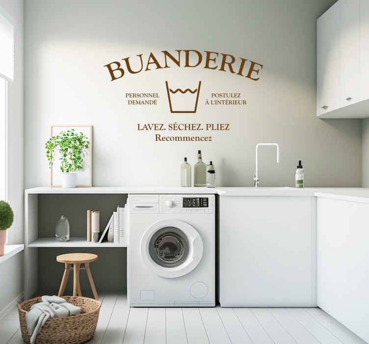 Sticker Buanderie Machine à laver - ref.d17543