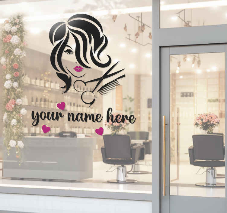 Autocollant Mural Salon De Coiffure – Vinyle Blanc Amovible, 93 X 57 Cm, Décoration Murale Moderne, Facile à Poser