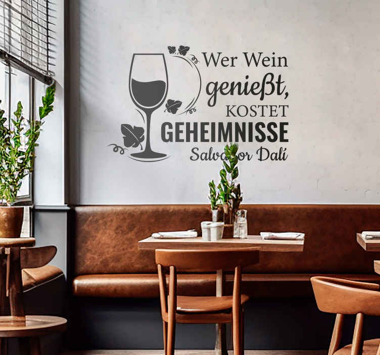 Wandtattoo Text über Wein - TenStickers