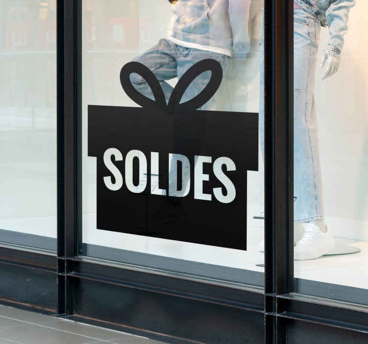 Sticker soldes boite cadeau - TenStickers