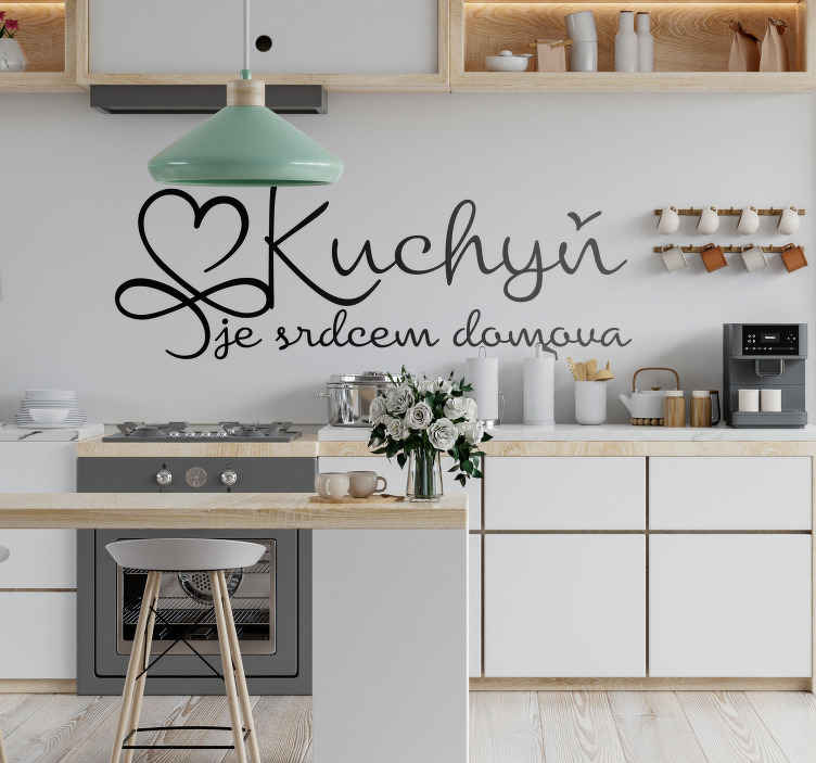 Citace samolepka "kuchyně je srdcem domova - TenStickers