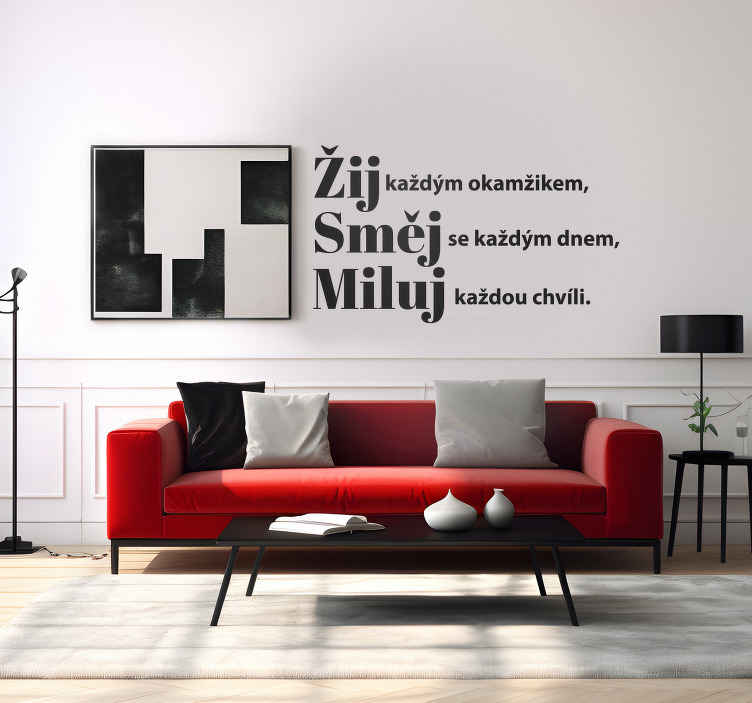 Motivační samolepka Live laugh and love - TenStickers