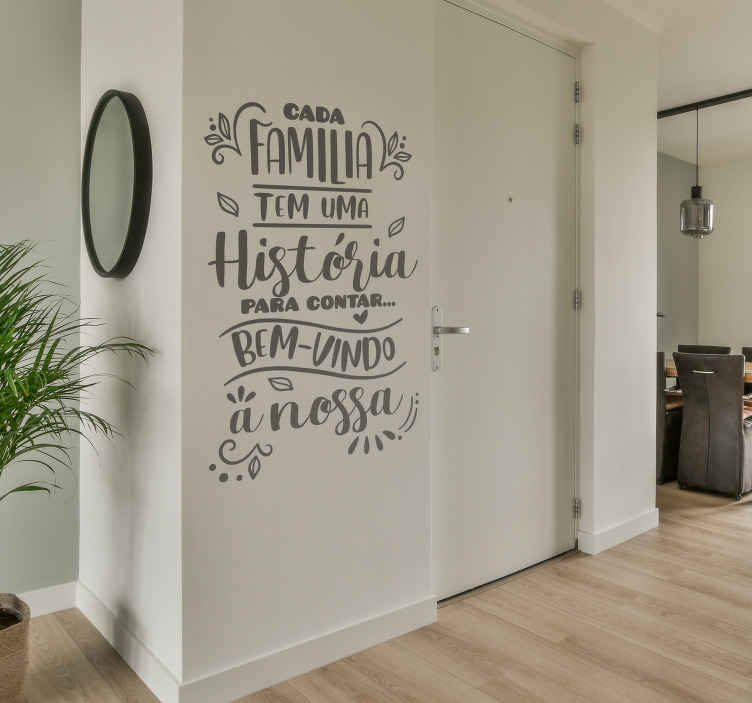 Autocolante de lar bem-vindo a nossa familia - TenStickers