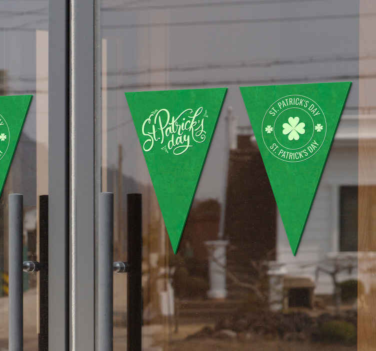 St. Patrick's Flags Shop Window Sticker - TenStickers