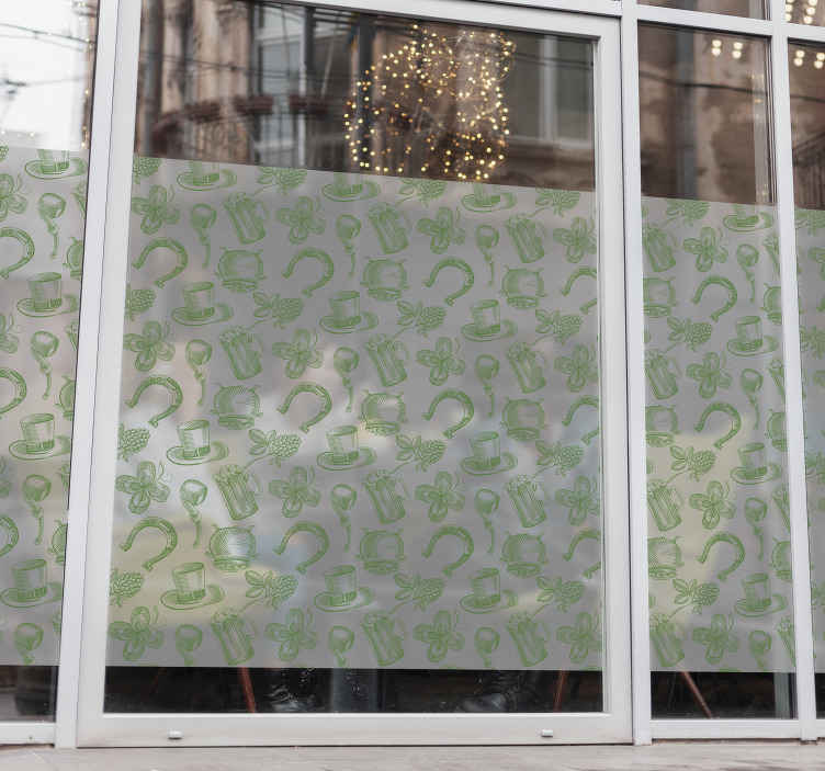 Saint Patrick's pattern shop window sticker - TenStickers