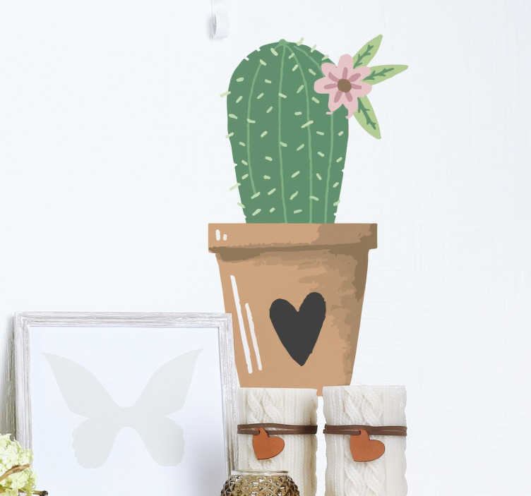 Sticker cactus et coeur