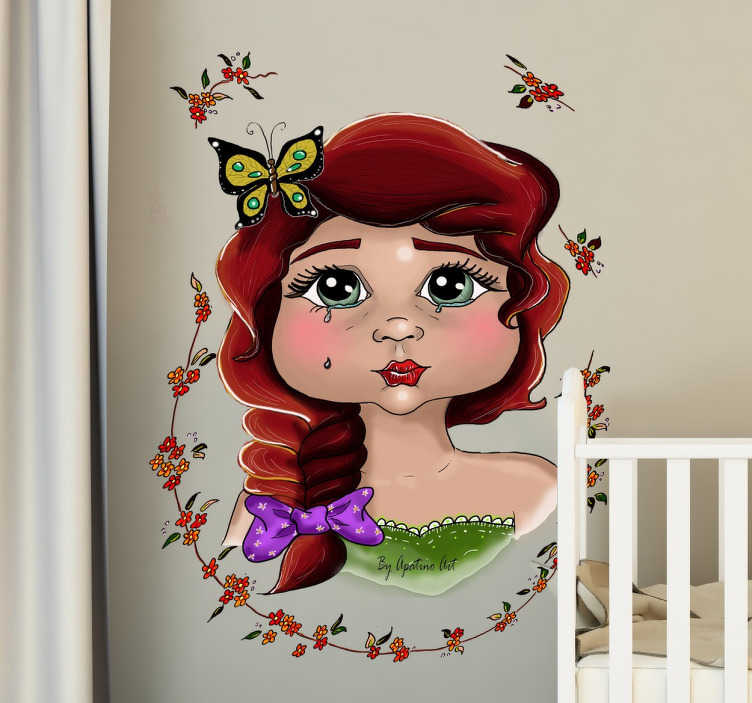 sticker fille en larmes