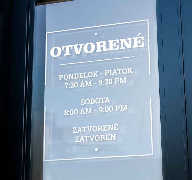 Personalizovaná nálepka s otváracím časom  - Tenstickers