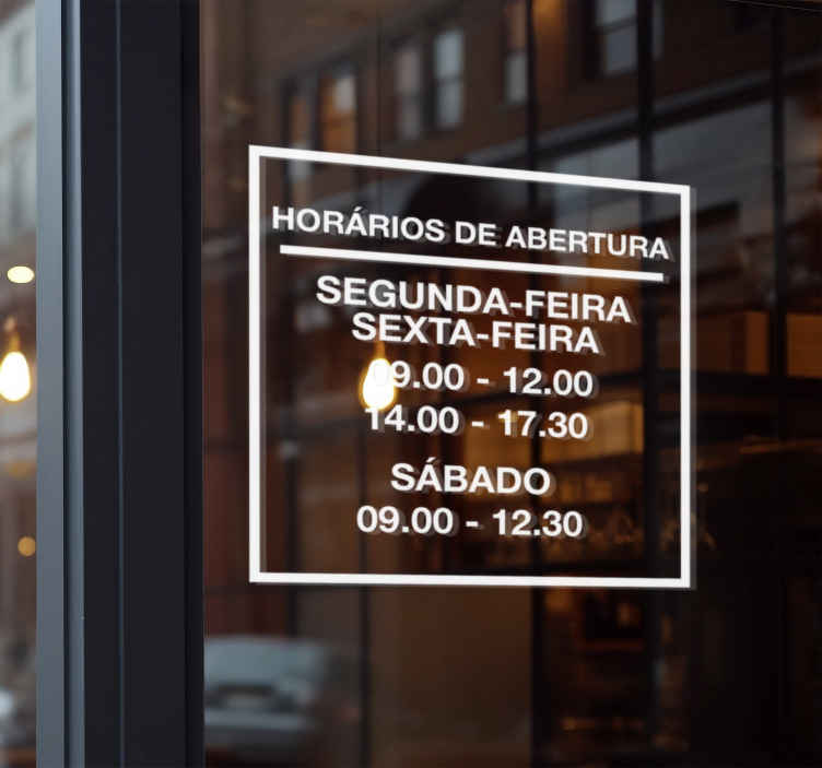 Adesivo Para Montras Hor rio Loja Personalizado