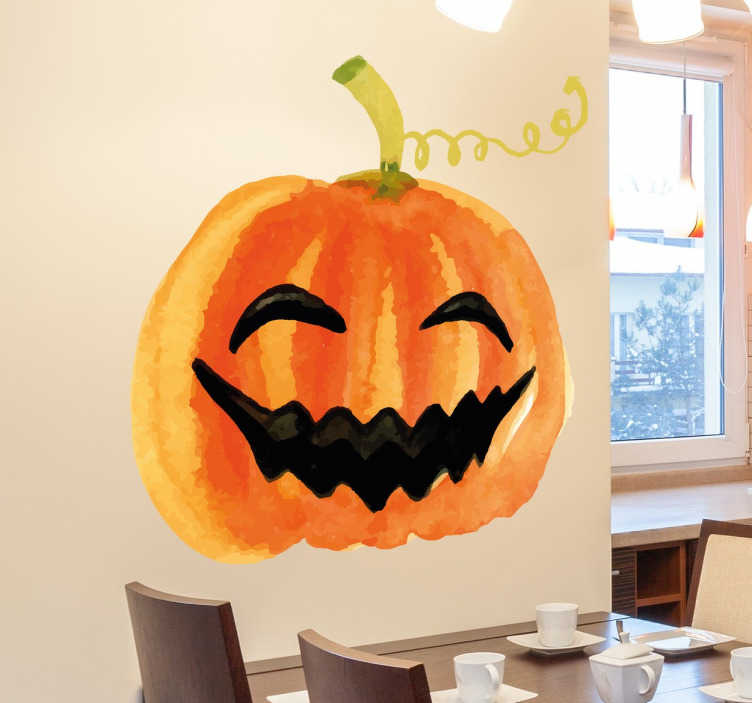 Smiling Pumpkin Halloween Wall Sticker TenStickers