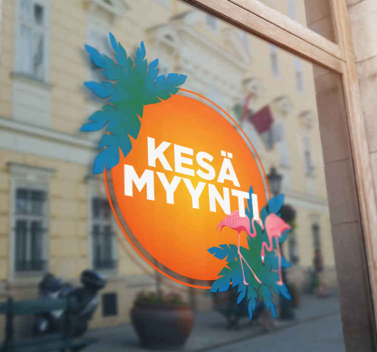 Trooppinen kesämyynti näyteikkunatarra - Tenstickers