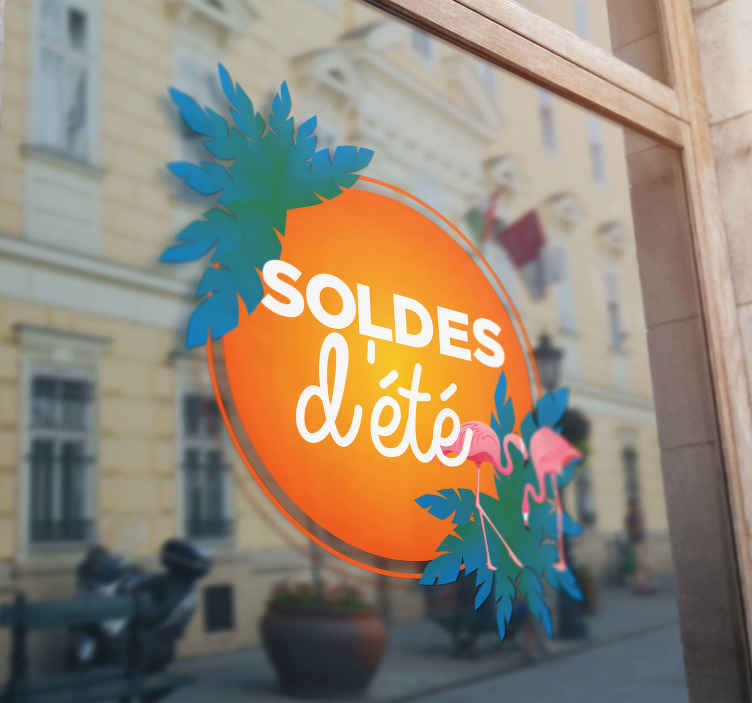 Sticker soldes d'été motif tropical - TenStickers