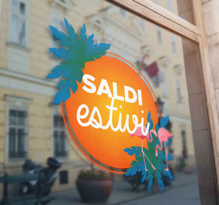 Vetrofanie saldi saldi estivi tropicali - TenStickers