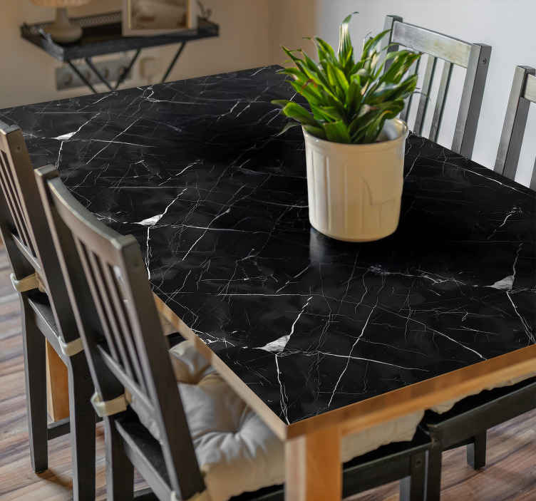 Black marble for table wall sticker for dining room