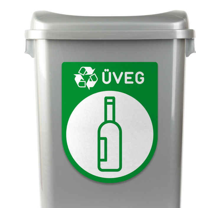 üveg újrahasznosítás konténer matrica - TenStickers