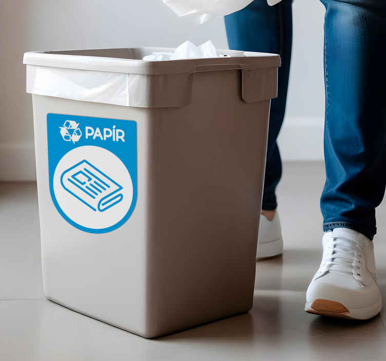 újrahasznosított papír Matrica szemeteskuka - TenStickers