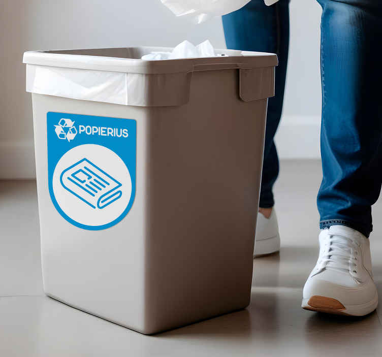 Perdirbimo popierius šiukšlių konteinerių lipdukas - „Tenstickers“