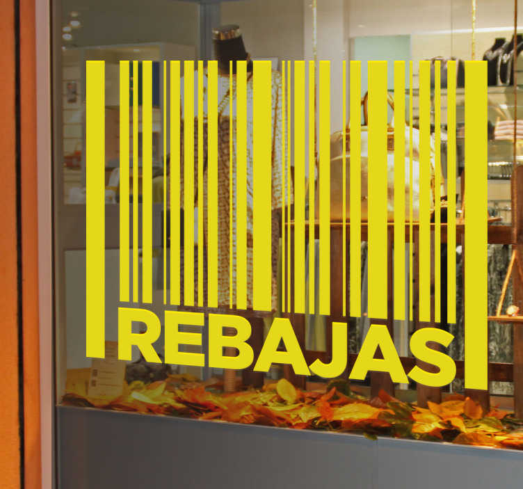 Vinilos rebajas código de barras - decoración en