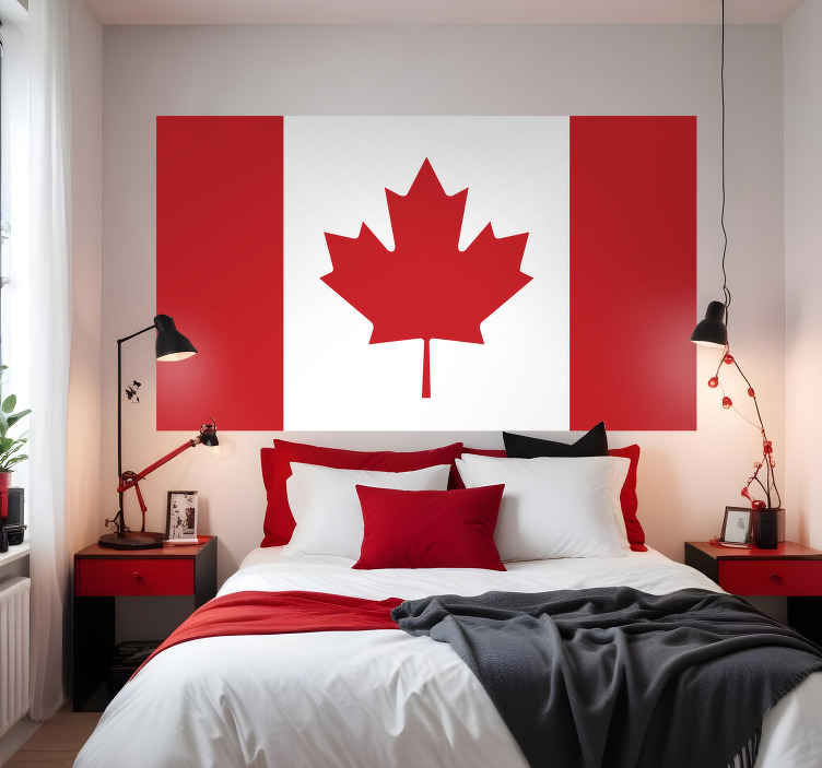 Maple Leaf Canada Emblem flag sticker - TenStickers