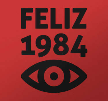 Pegatina friki feliz 1984 - TenVinilo