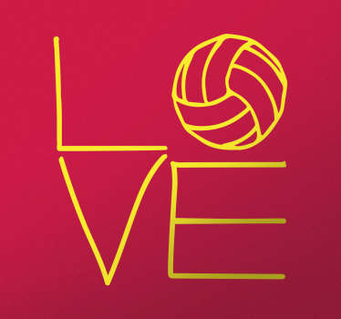 Sticker style volley-ball Love - TenStickers