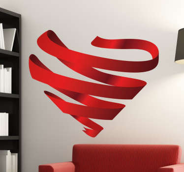 Pegatina lazo contra SIDA corazón - TenVinilo