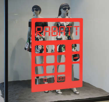 Schaufensteraufkleber Rabatt Taschenrechner - TenStickers