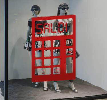 Vetrofania Saldi Calcolatrice - TenStickers