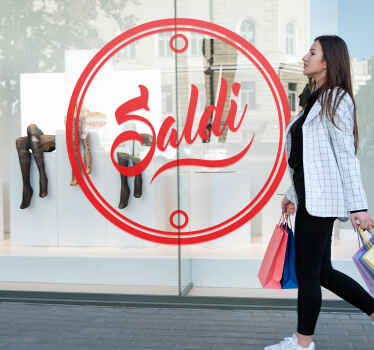 Vetrofania saldi cerchio promozionale - TenStickers