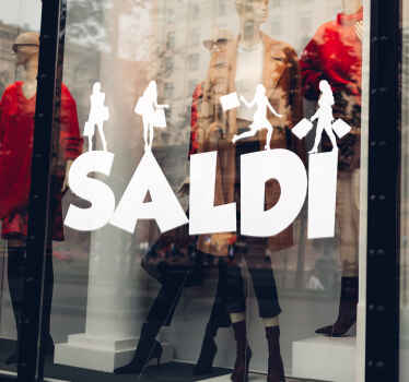 Vetrofanie saldi silhouette ragazze - TenStickers