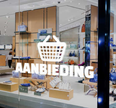 Muursticker aanbieding winkelmand - TenStickers