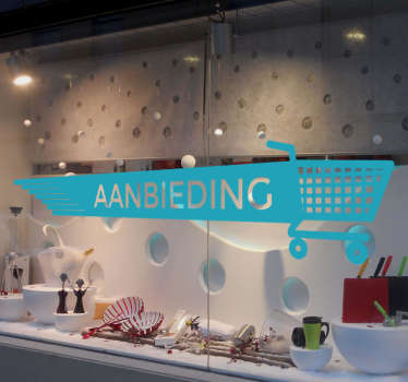 Muursticker Winkelwagen Aanbieding - TenStickers