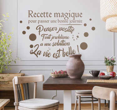 Sticker recette magique pour une bonne journée - TenStickers