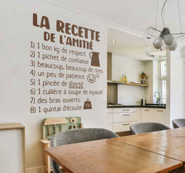 Sticker recette de l'amitié - TenStickers