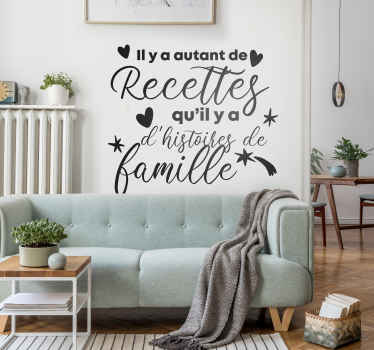 Sticker recette citation sur les histoires de famille - TenStickers