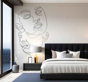 Wandtattoo Schlafzimmer abstrakte gesichter - TenStickers