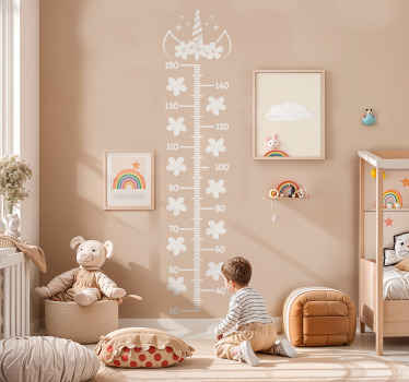 Enhjørning højdemåler wallsticker - TenStickers