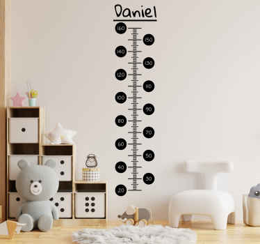 Sort minimalistisk højdemåler wallsticker - TenStickers
