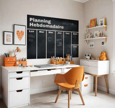 Sticker tableau noir planning hebdomadaire - TenStickers