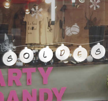 sticker soldes boules de Noel - TenStickers