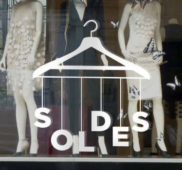 Sticker soldes vitrine cintre - TenStickers